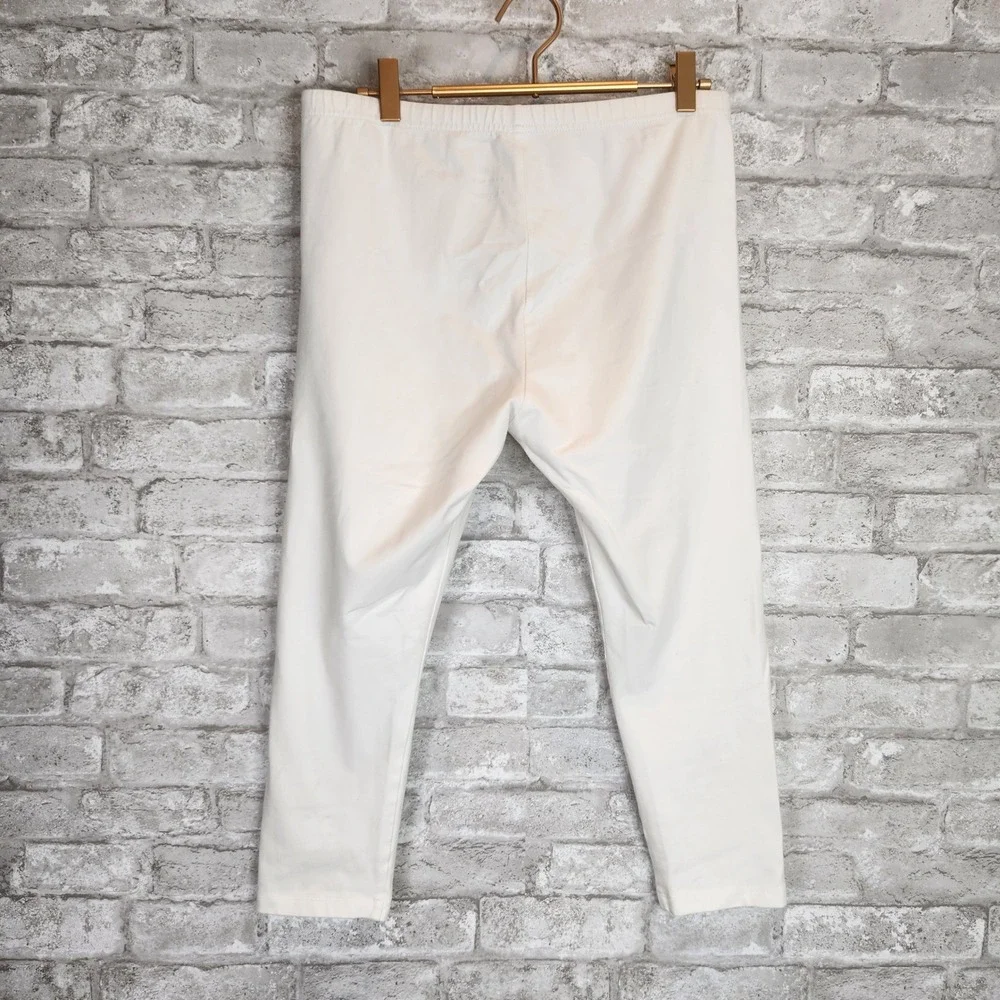 J. Jill Leggings Capri Pima Cotton White Stretch Casual Medium